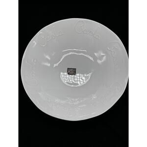 Pasta Bowl Made in Italy White Ceramic Large Italian Spaghetti Meatballs NWOT